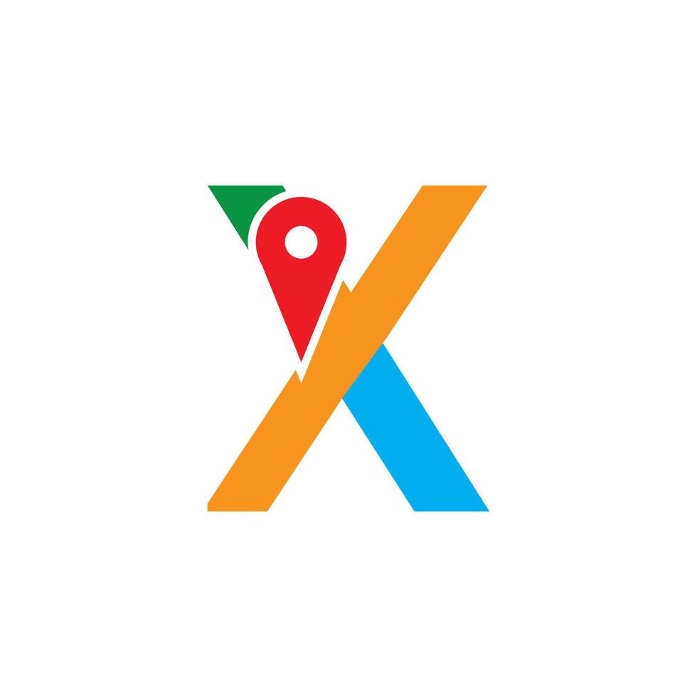 X is unique with a blue, orange and green color map concept vector