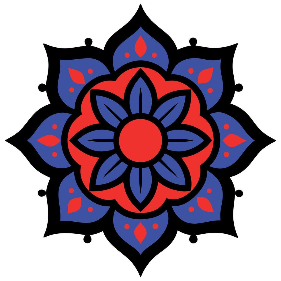 Black and white, Colorful mandala vector