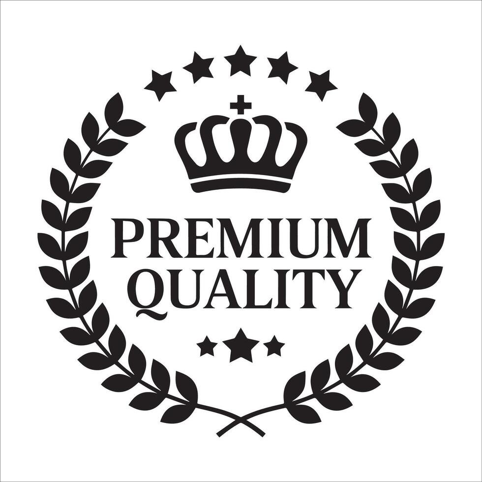 Premium quality guaranteed black logo vector