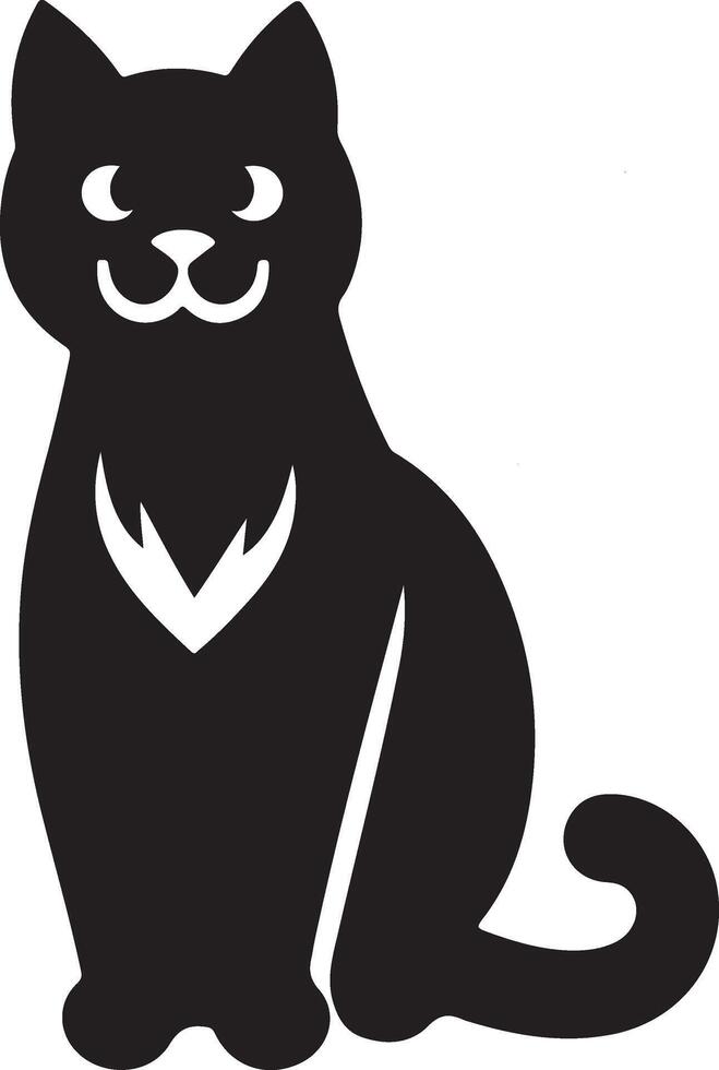 Barn cat icon in black. vector