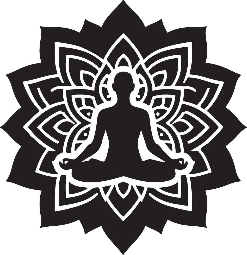 Meditating Person in Lotus Position vector