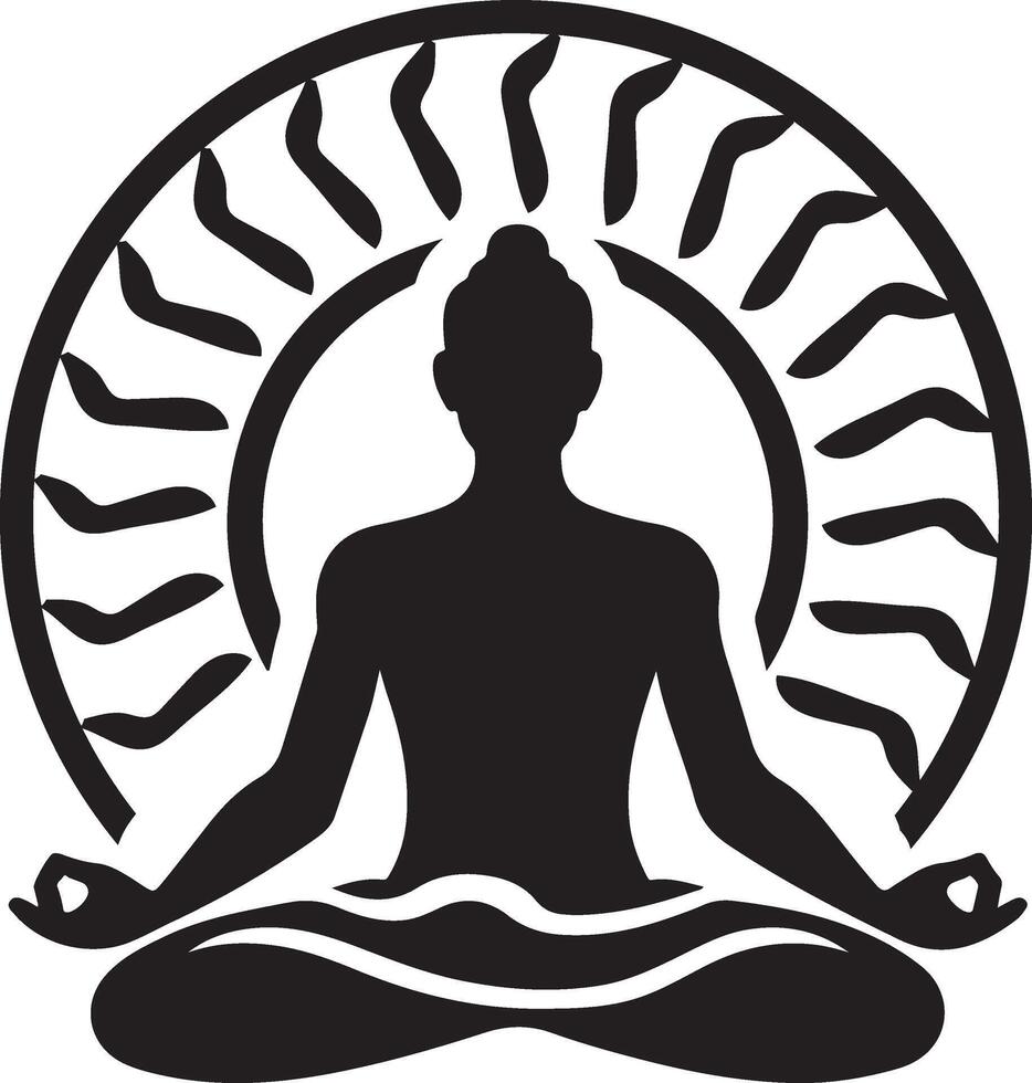 Yogi seated in lotus pose vector