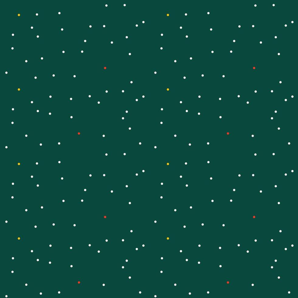 Minimalistic Christmas polka dot pattern with dark green background. Festive pattern with colorful polka dots for wrapping paper or textiles. vector