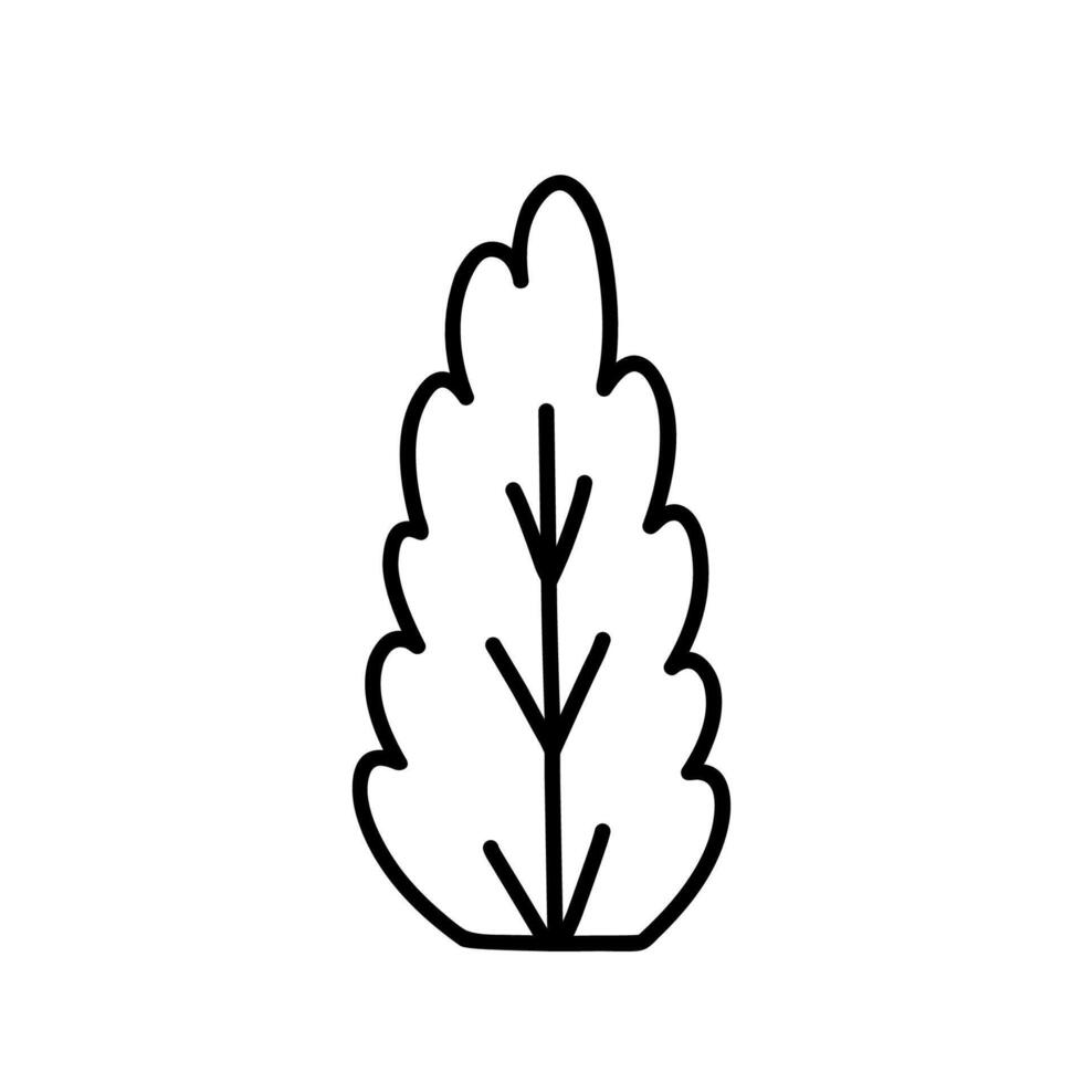 Bush isolated on a white background. hand-drawn illustration in doodle style. Perfect for cards, decorations, logo, various designs. vector