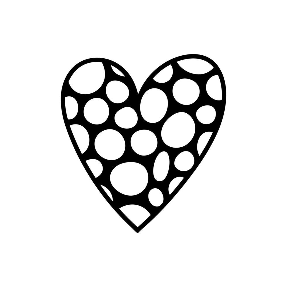 Cute doodle heart isolated on white background. hand-drawn illustration. Perfect for Valentines Day designs, cards, decorations. vector