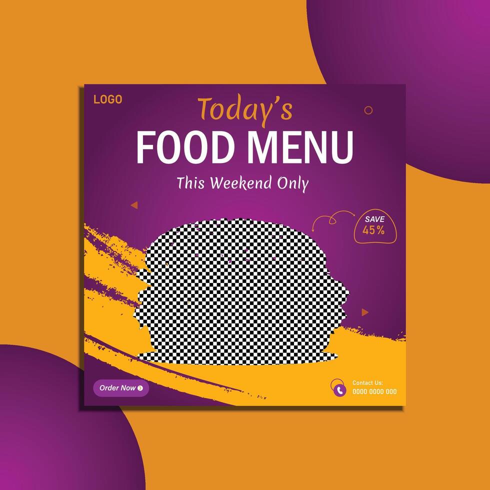 A social media post for food marketing vector