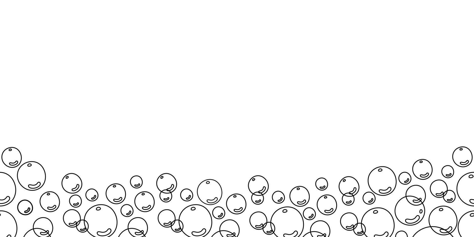 Border seamless of linear soap bubbles. Background sketch for design of cleaning and washing products vector