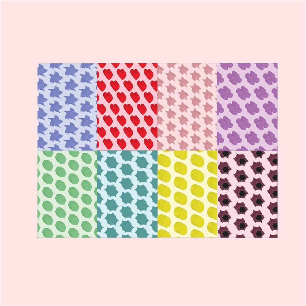 Multiple Flower Pattern Set Design vector