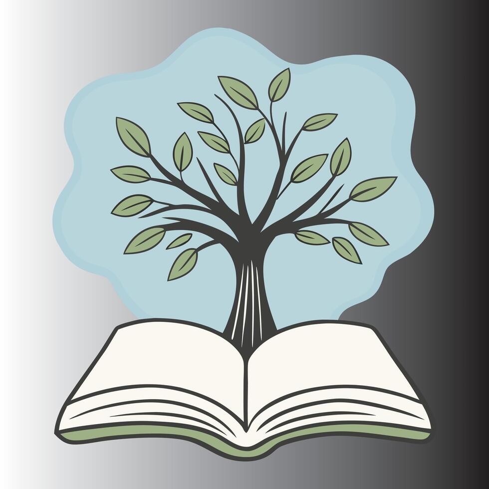 Creative Tree of Knowledge Logo Open Book Base for Academic Branding vector