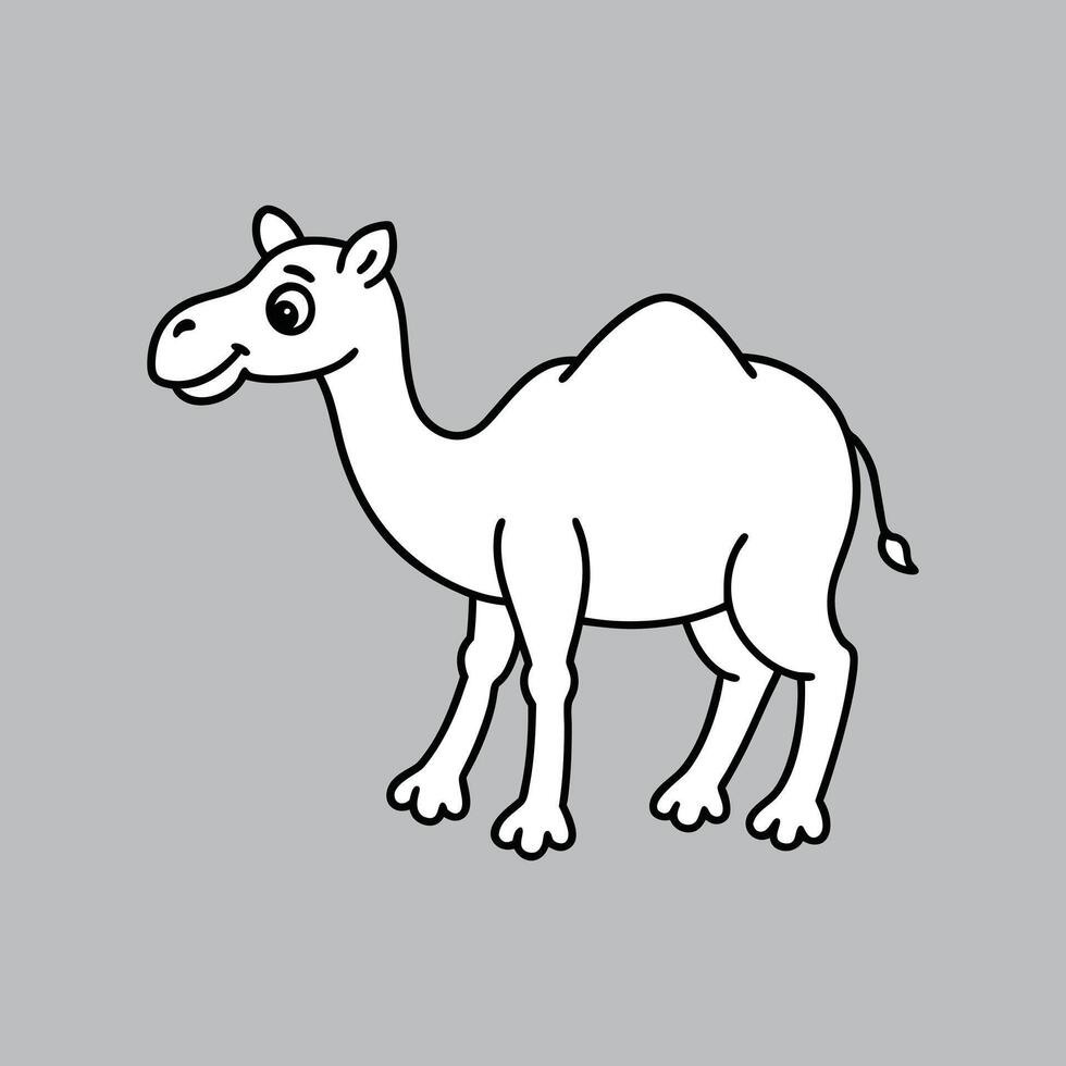 A camel is shown in a cartoon style vector