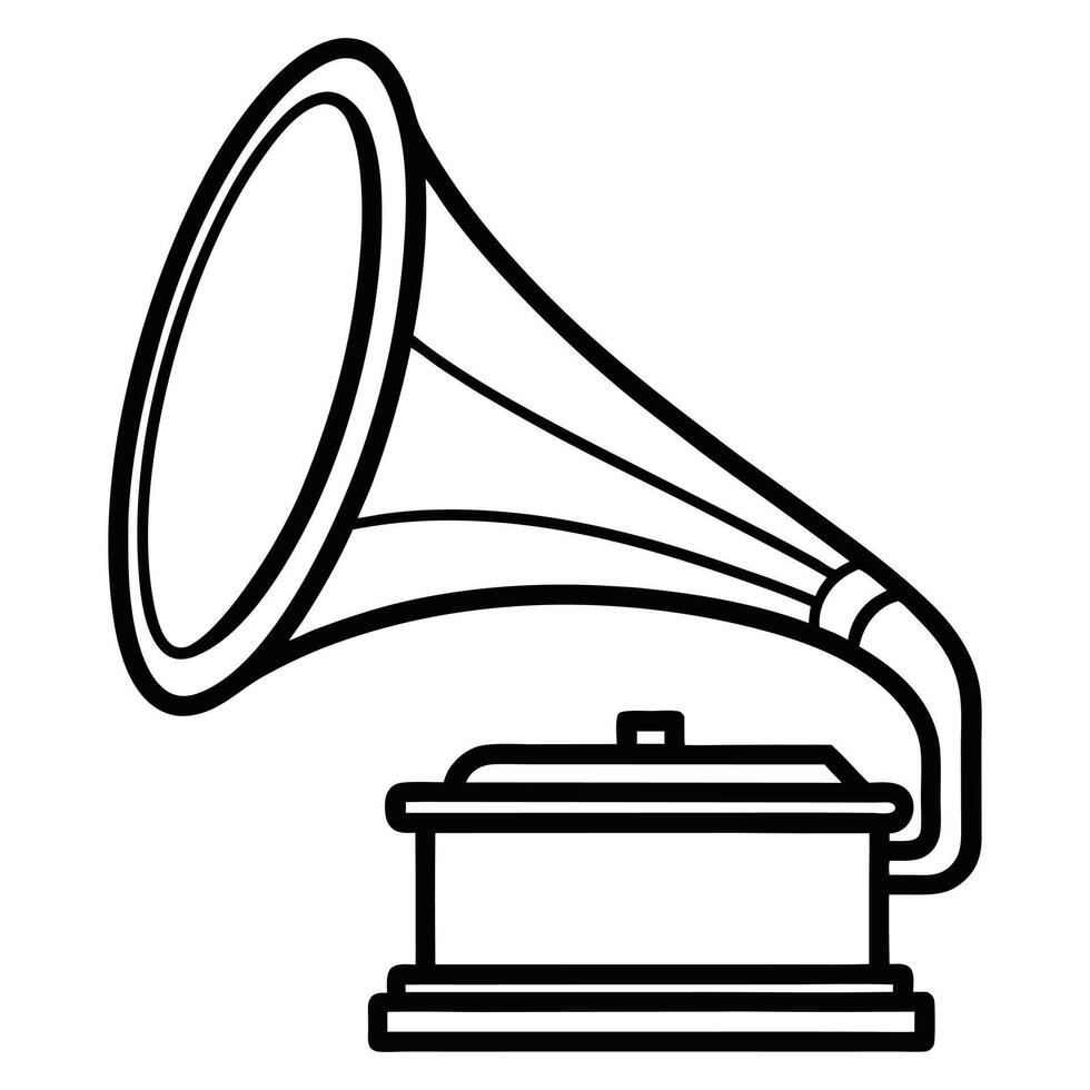 Retro Gramophone Icon Perfect for Classic and Music Themed Designs vector