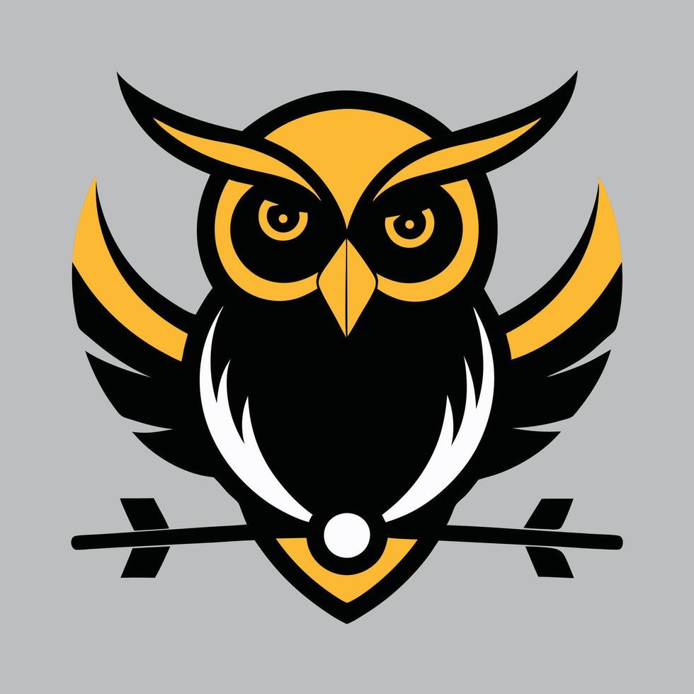 An owl with a bow and arrow on its head vector