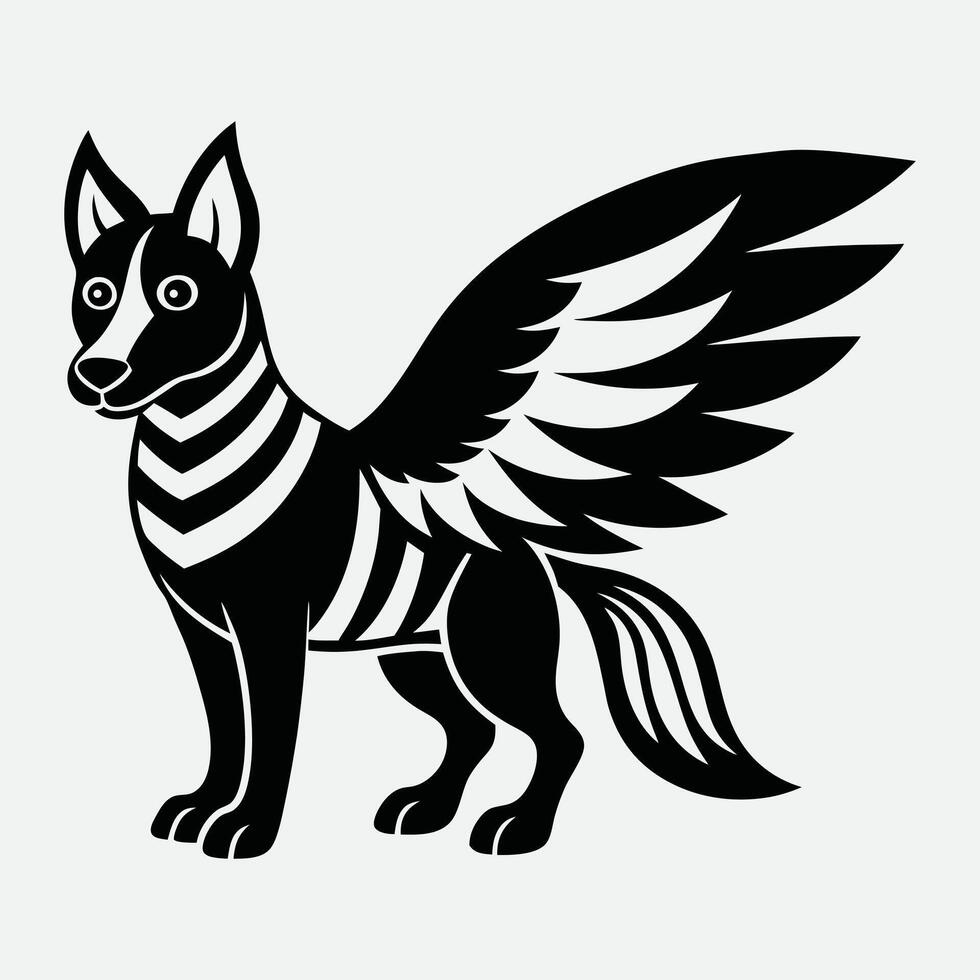 Detailed Dog Render with Feathered Texture Perfect for Art and Animation. vector