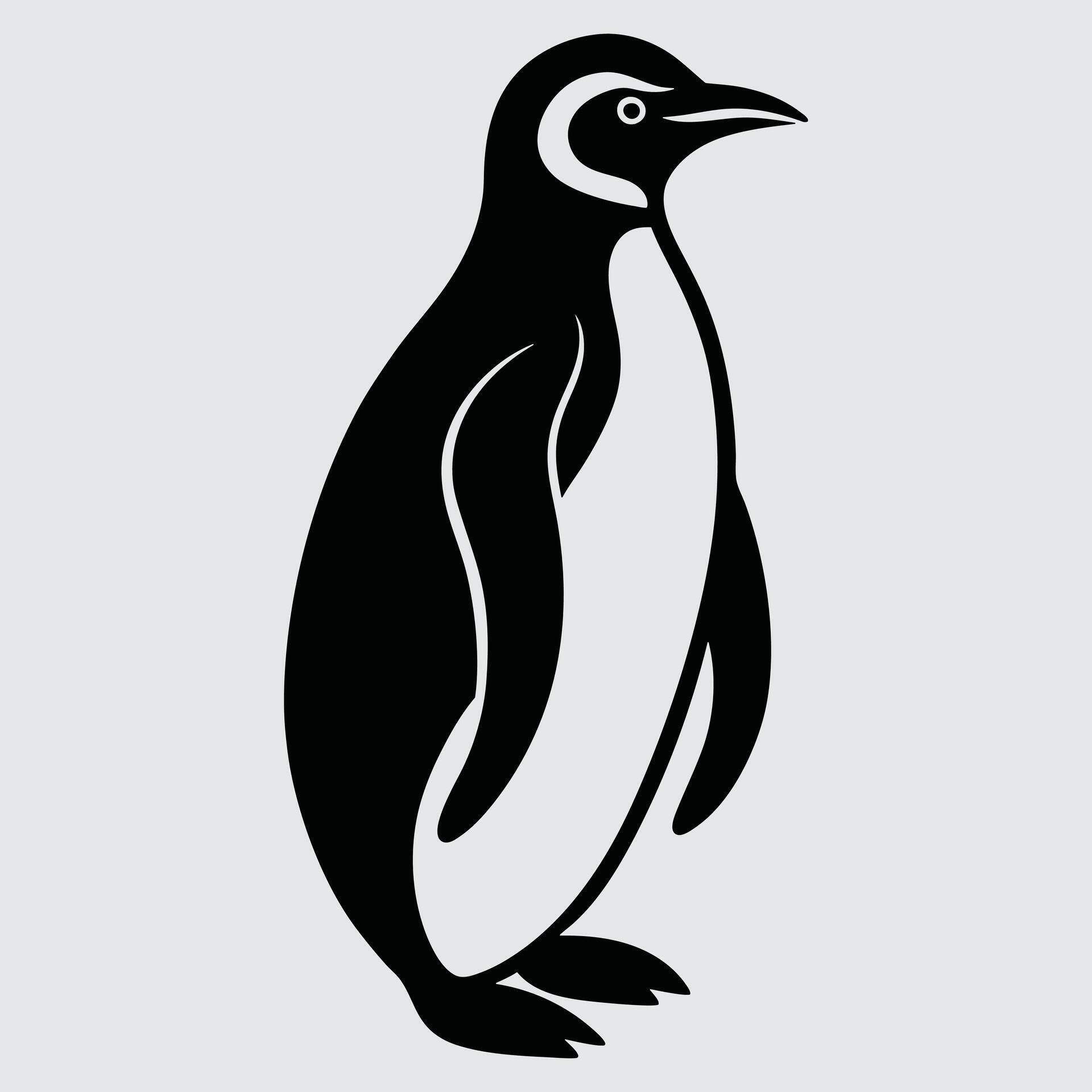 A penguin is shown in a simple black and white design 51665085 Vector