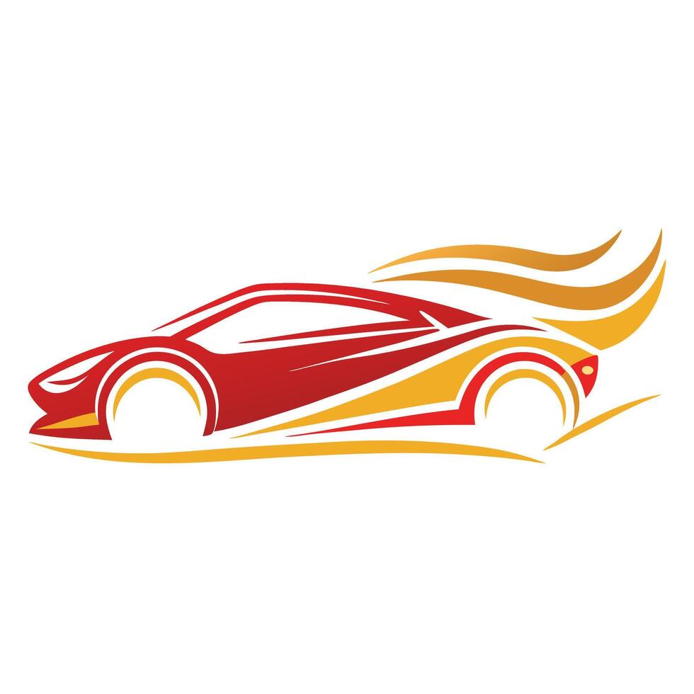 Dynamic Sleek Sports Car Silhouette Perfect for Auto Branding and Designs. vector