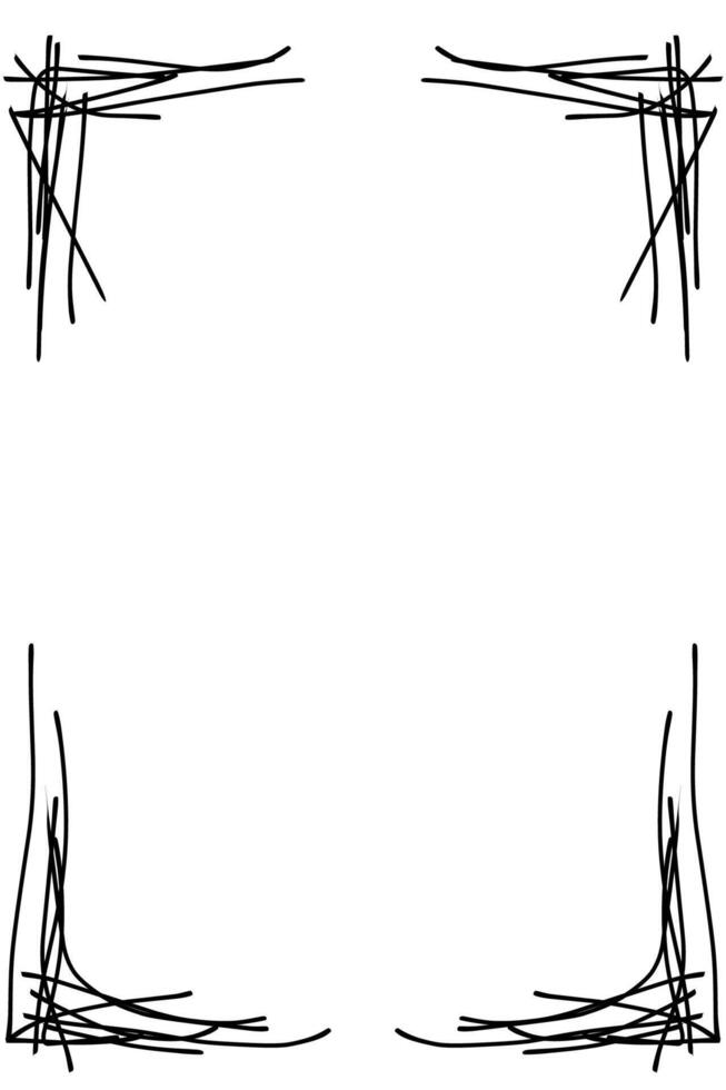 hand drawing border frame vector