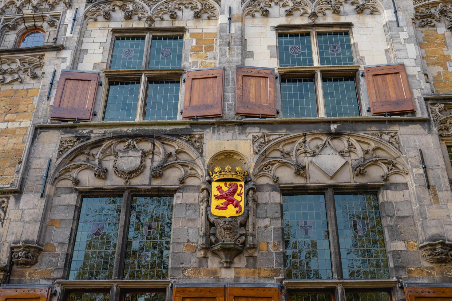 Delft, The Netherlands October 15, 2024. Close up from an old historic building in the center of Delft. photo