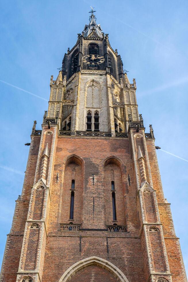 Delft, The Netherlands October 15, 2024. The tower of the New church in Delft. photo