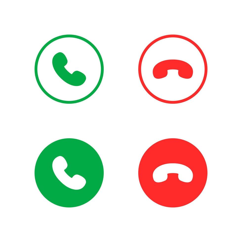 Four different phone icons on a white background vector