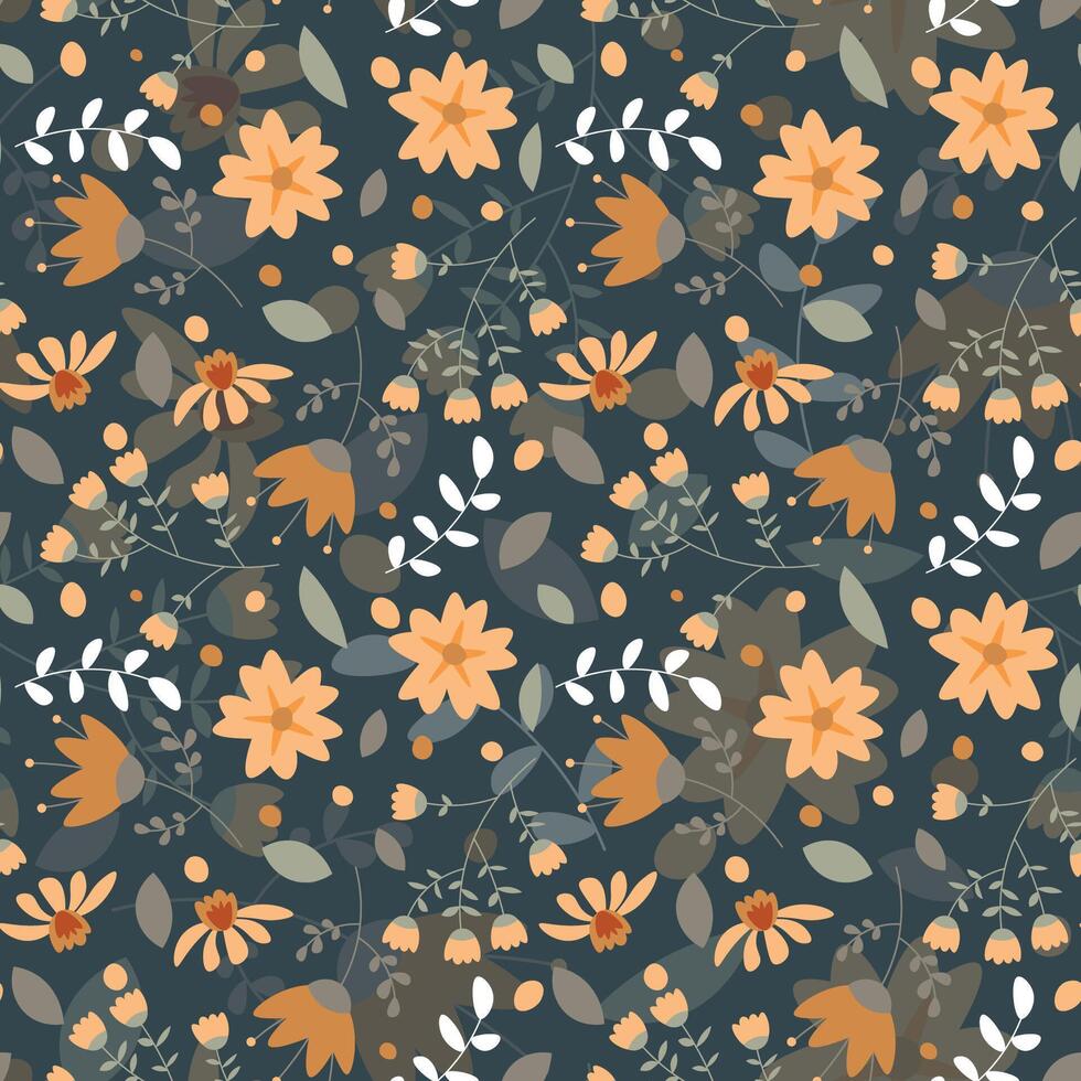 Floral pattern in seamless style. vector