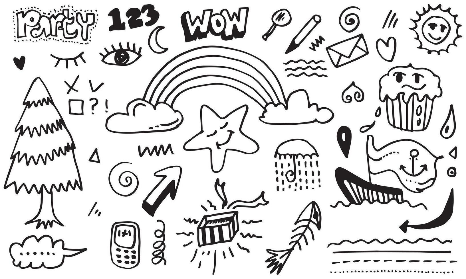 hand drawn doodle kid on white backgroundd vector