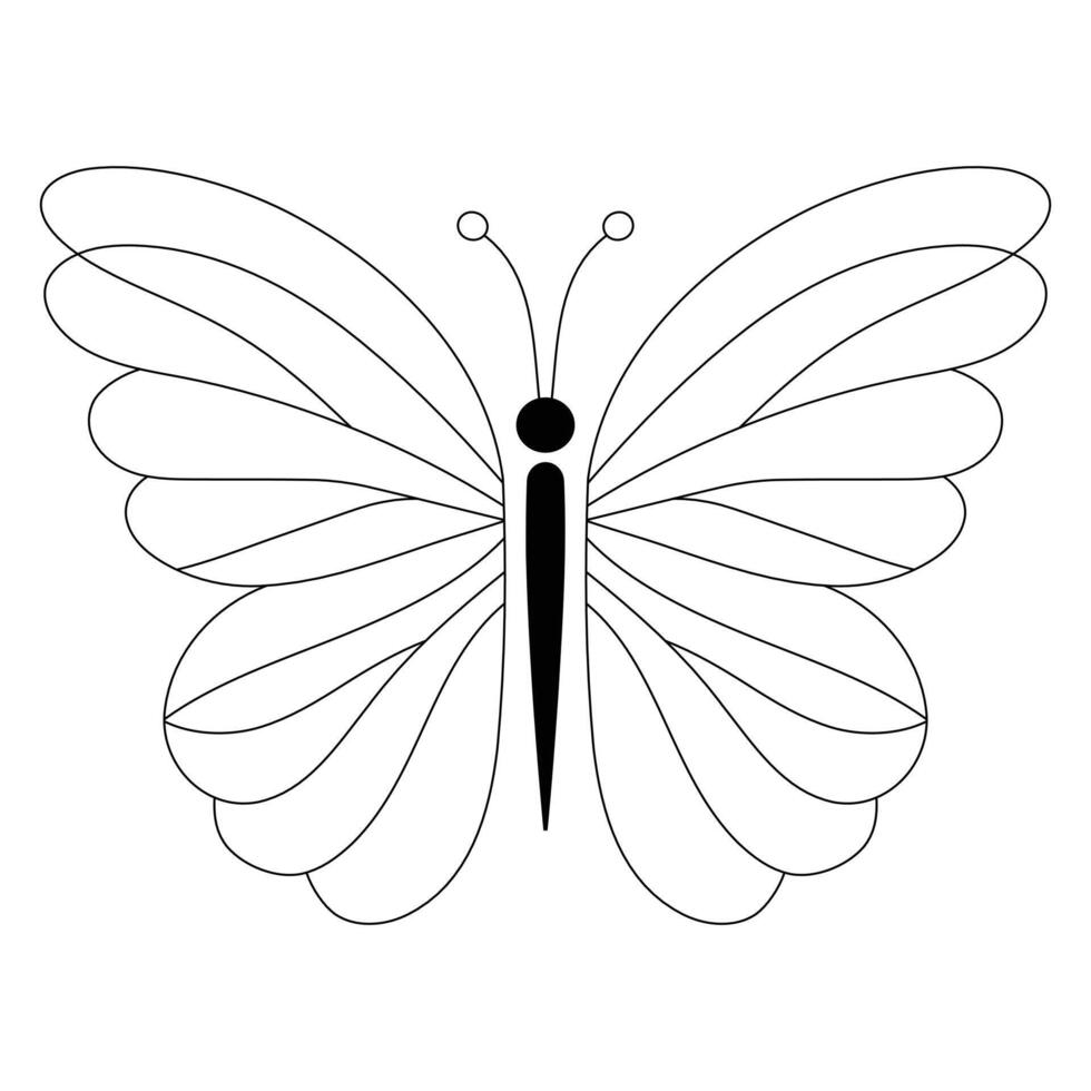 Hand-Drawn Butterfly Outline Illustration for Creative Projects vector