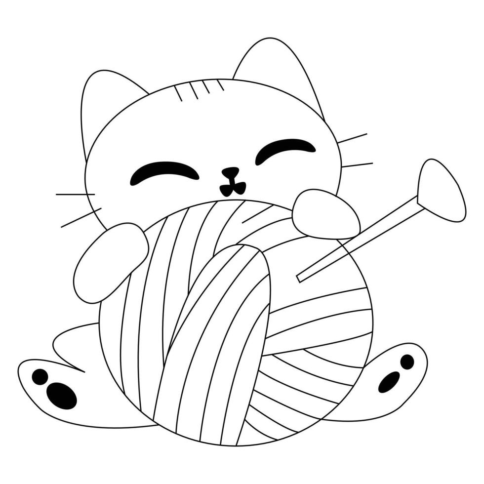 Stretching Cat Outline - Elegant Minimalist Cat Drawing vector