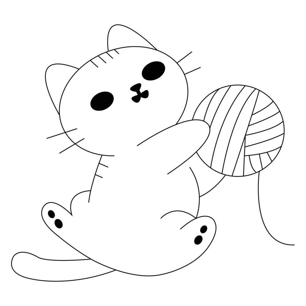 Cat in Motion - Playful Line Art of a Running Cat vector