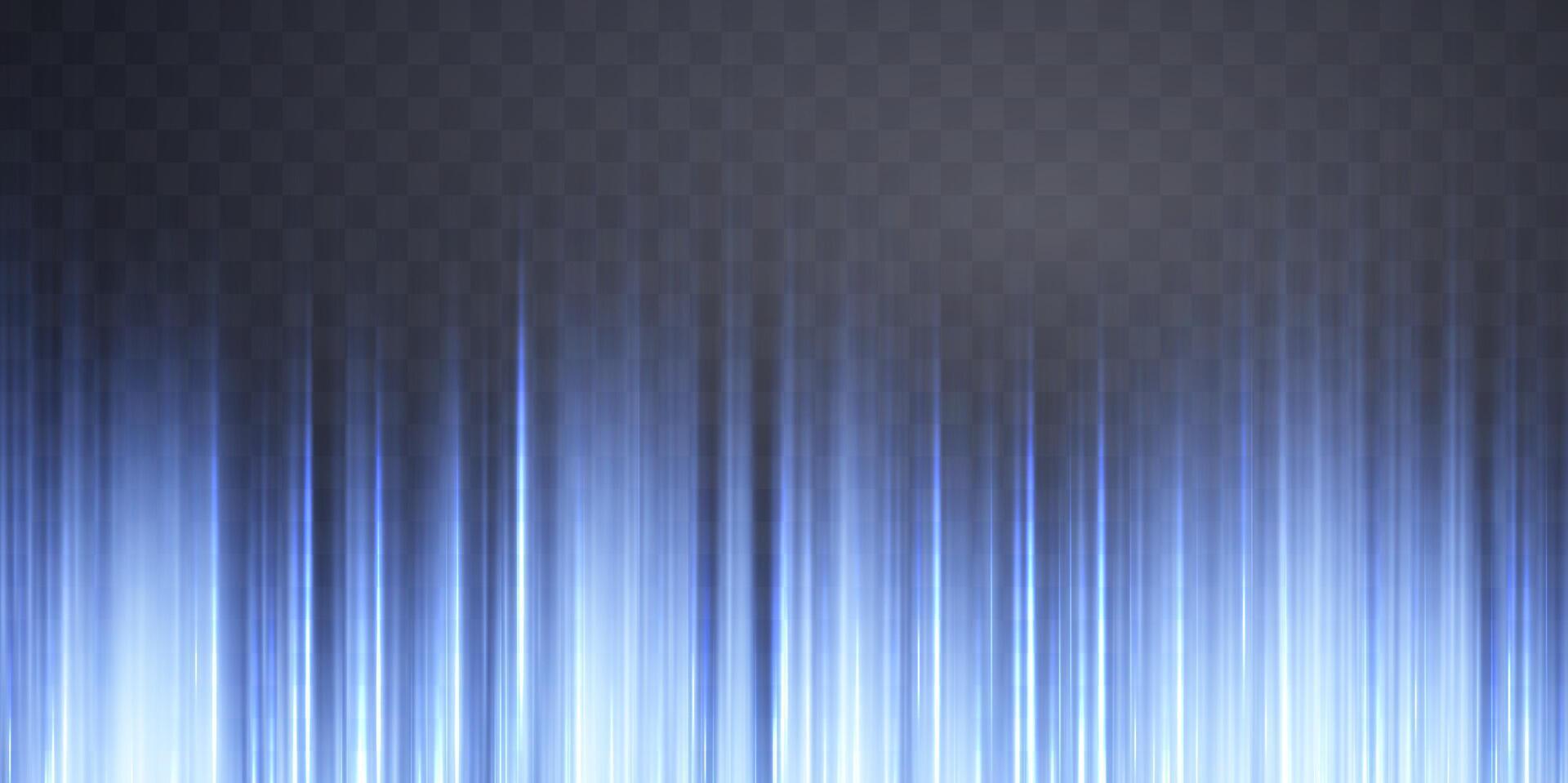 Vertical speed rays, light neon flow, zoom in motion effect, blue glow speed lines, colorful light trails, perspective stripes. vector
