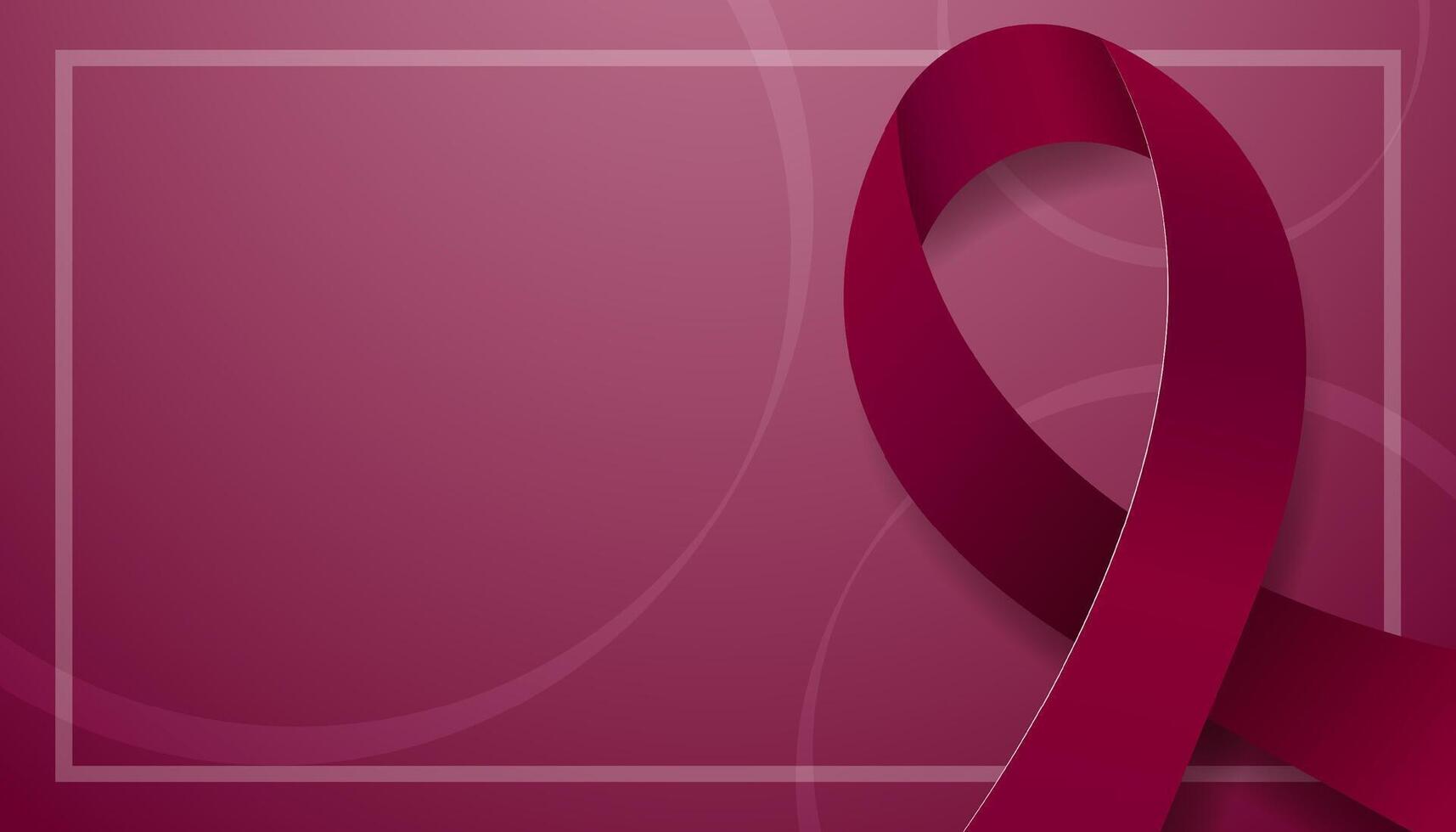 Multiple Myeloma Awareness Month concept. Banner template with burgundy ribbon. vector
