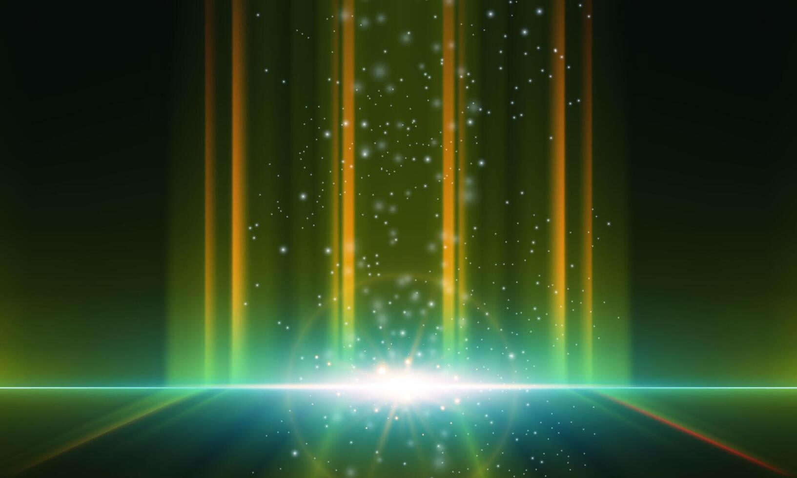 Abstract technology futuristic light green stripe vertical lines light on green background. vector