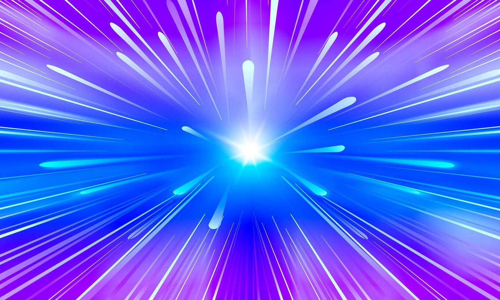 Blue rays zoom in motion effect, light color trails. soft color bright. vector
