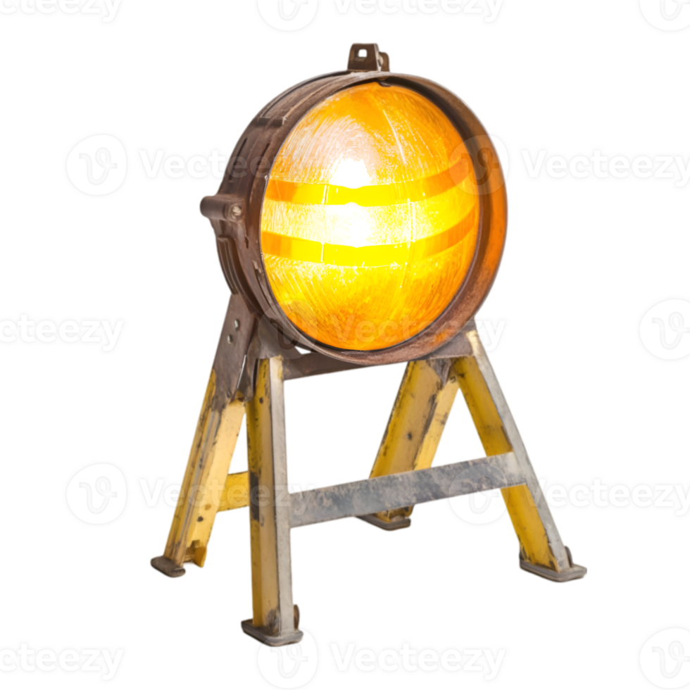 Construction barricade light isolated on transparent background png