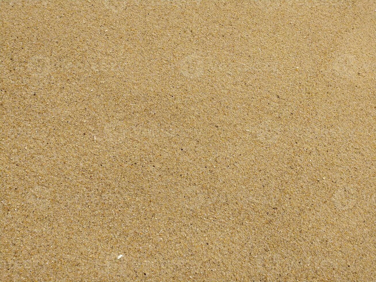 Fine golden sand covering a beach during a sunny day with clear skies, creating a serene and tranquil atmosphere for relaxation photo