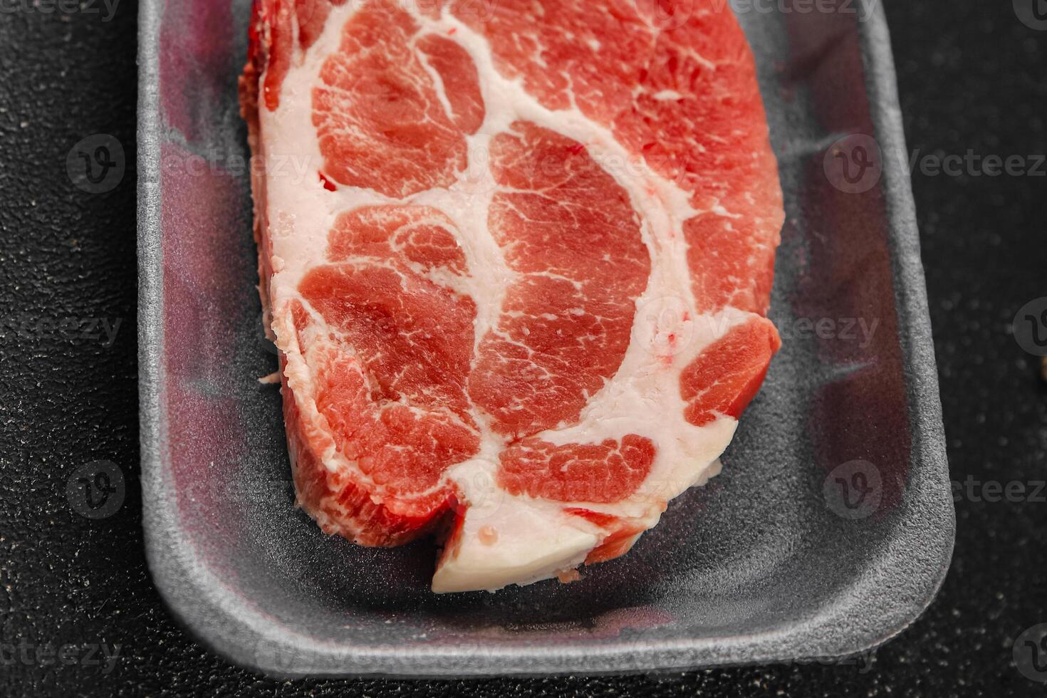 steak raw pork escalope gourmet pork meat dish fresh tasty food background on the table rustic food top view copy space photo