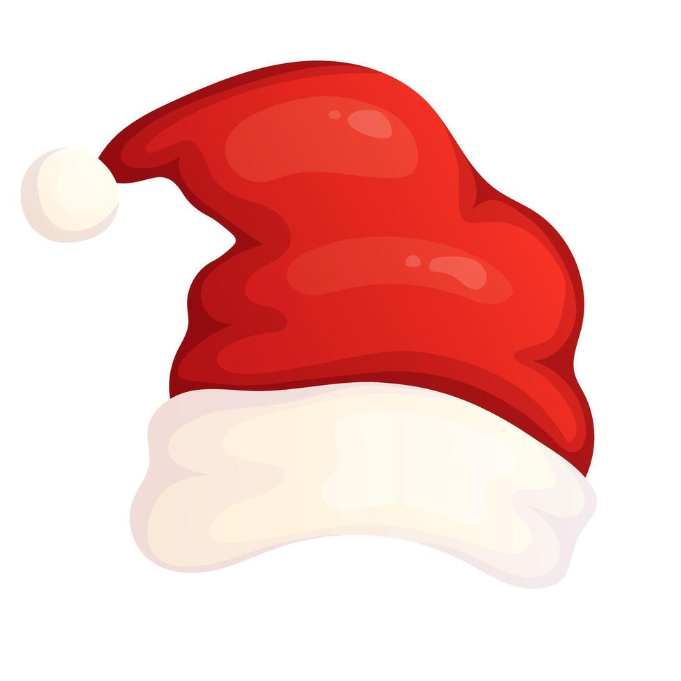 Santa Claus hat isolated. Happy holidays element. Xmas cap. vector