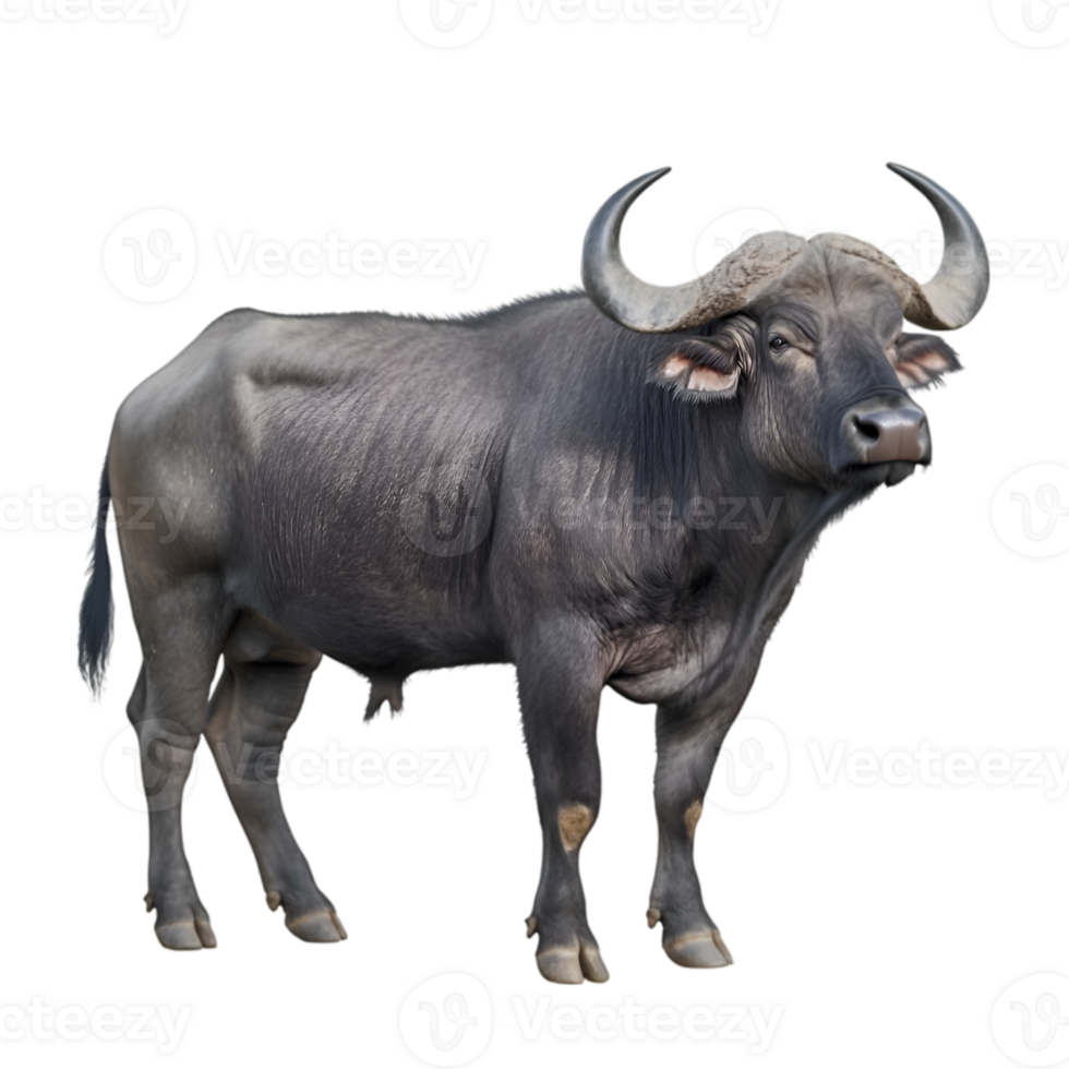 Buffalo profile view isolated on transparent background png