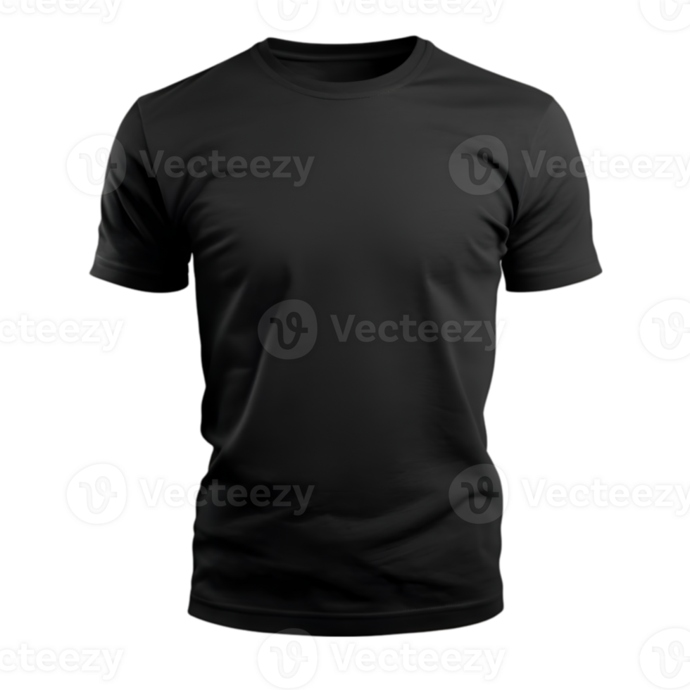 Black T-shirt isolated on transparent background png