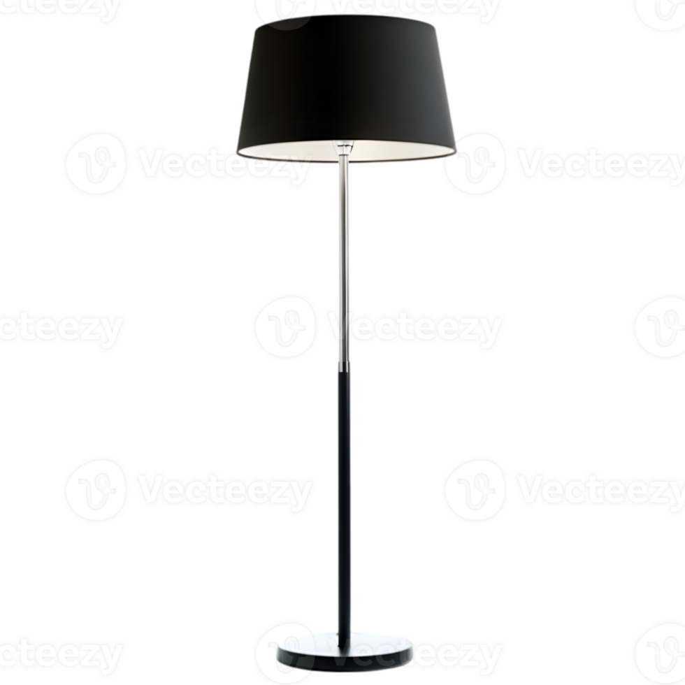 Floor lamp profile view isolated on transparent background png