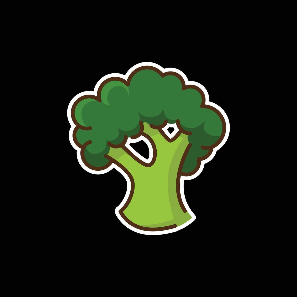 broccoli colored icon design good for web or mobile app vector
