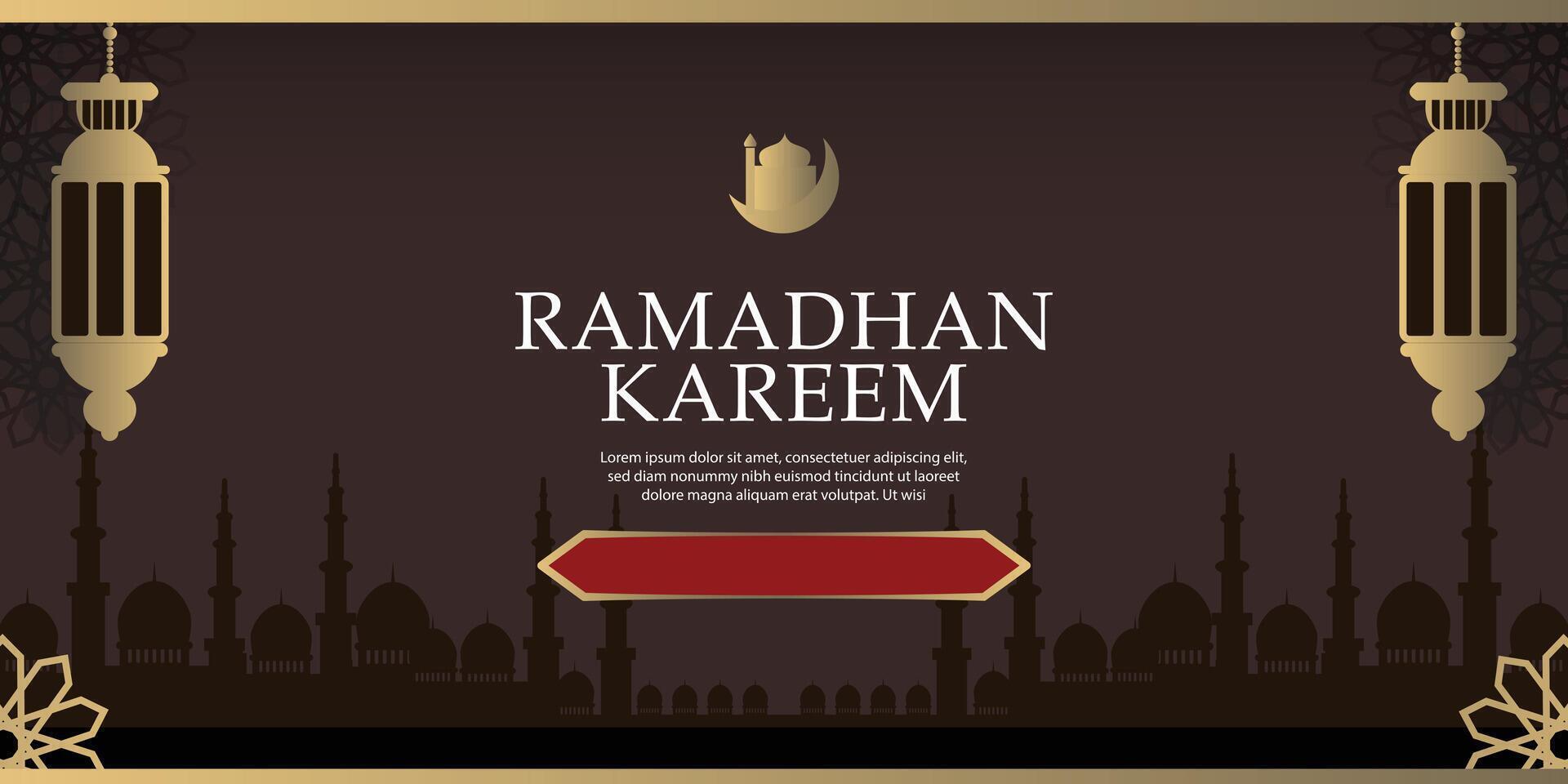 islamic background with brown color decorative design vector