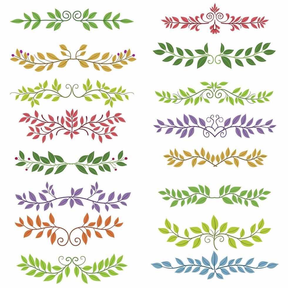 Floral divider freehand drawing illustration. vector