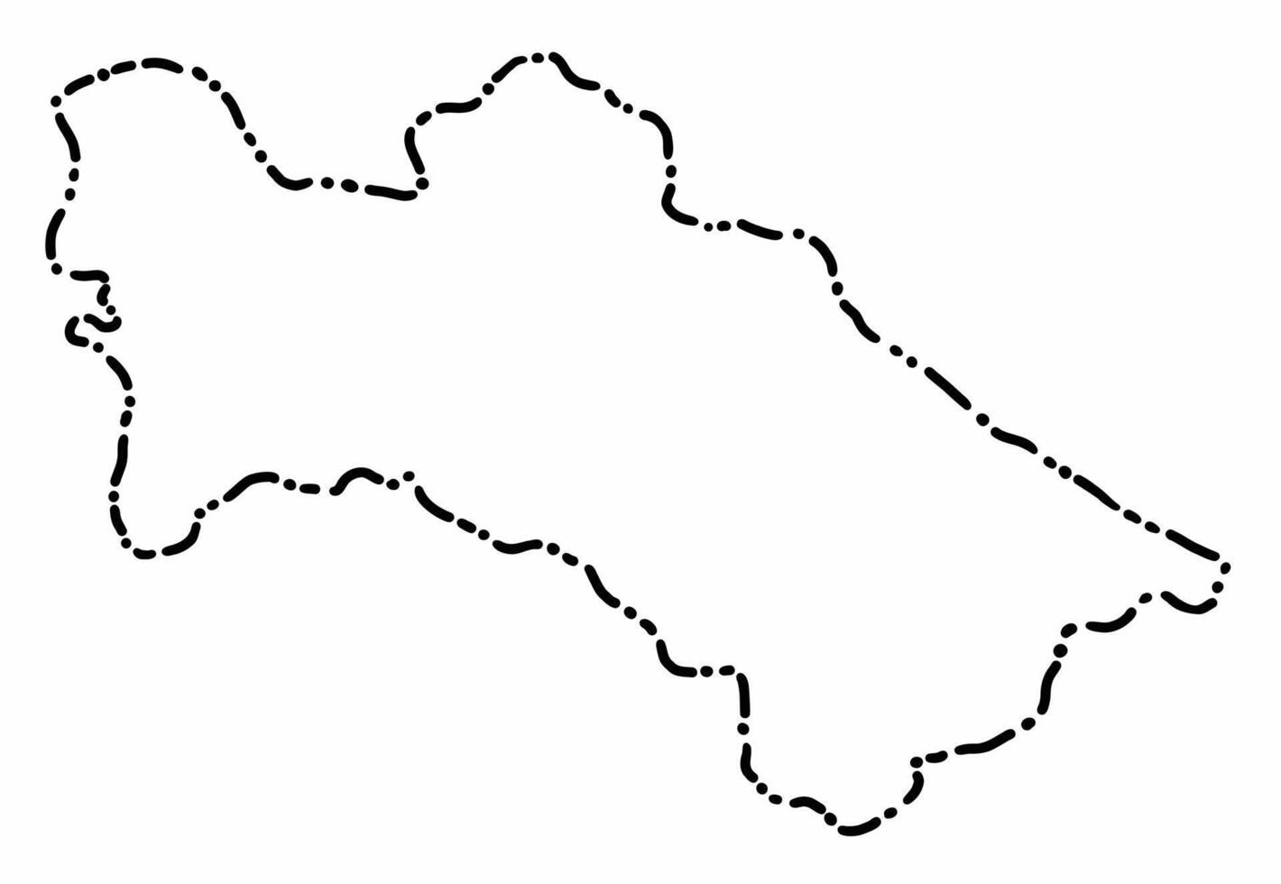 Doodle freehand dash line drawing of Turkmenistan map. vector