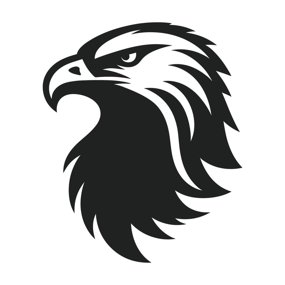 Eagle head silhouette on white background vector