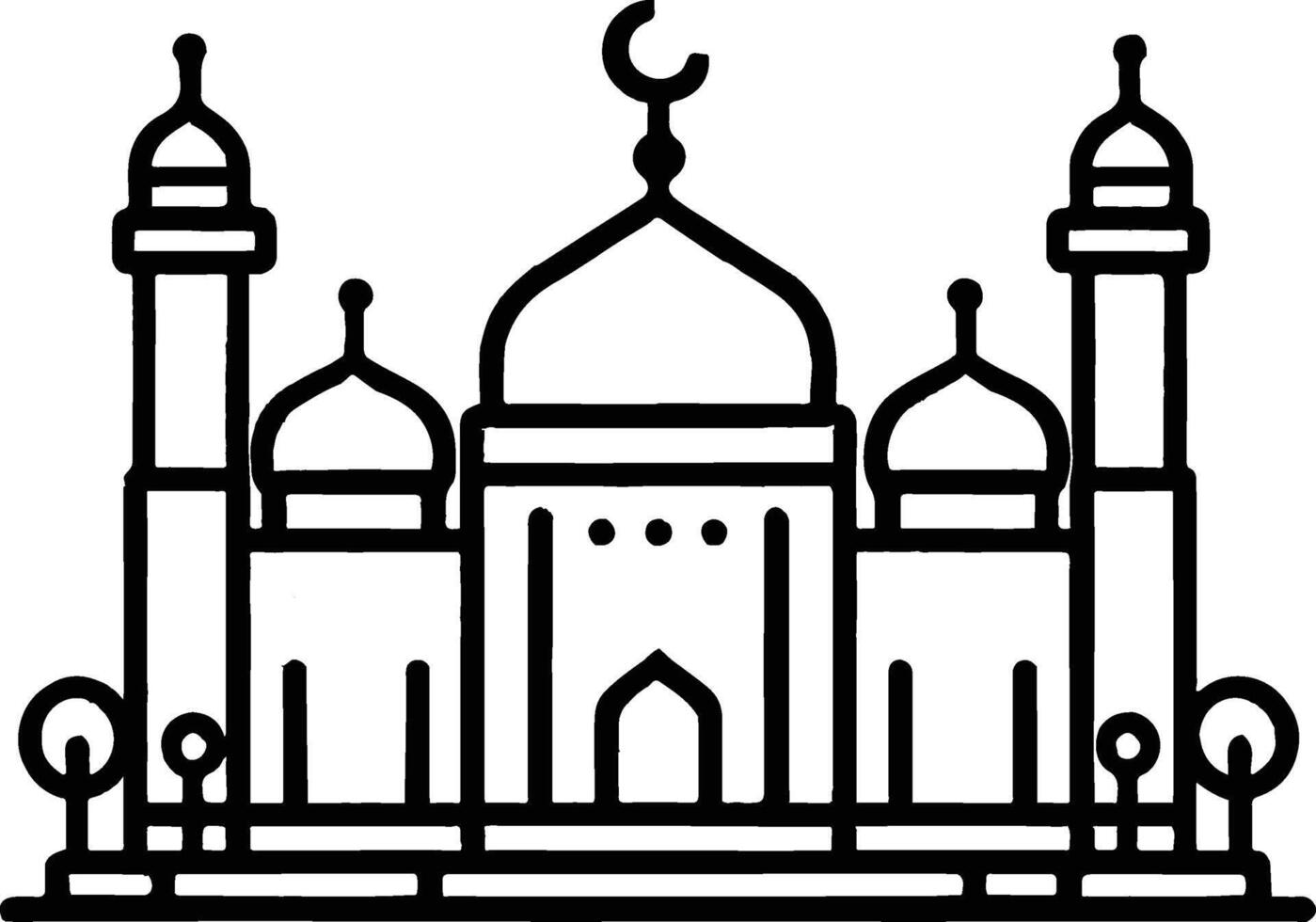 A islam mosque lineart icon vector