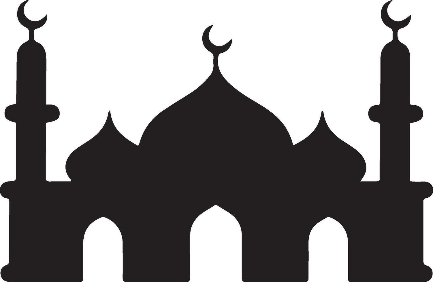 Islamic mosque icon silhouette with white background vector
