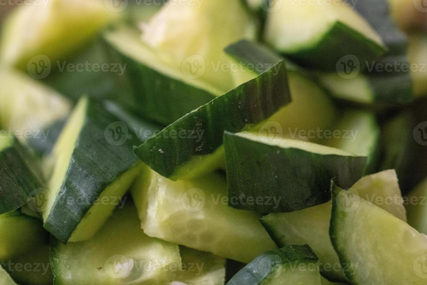 Close up on Chopped Cucumbers photo