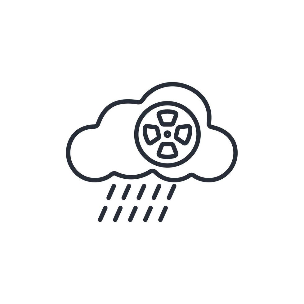 acid rain icon. .Editable stroke.linear style sign for use web design,logo.Symbol illustration. vector