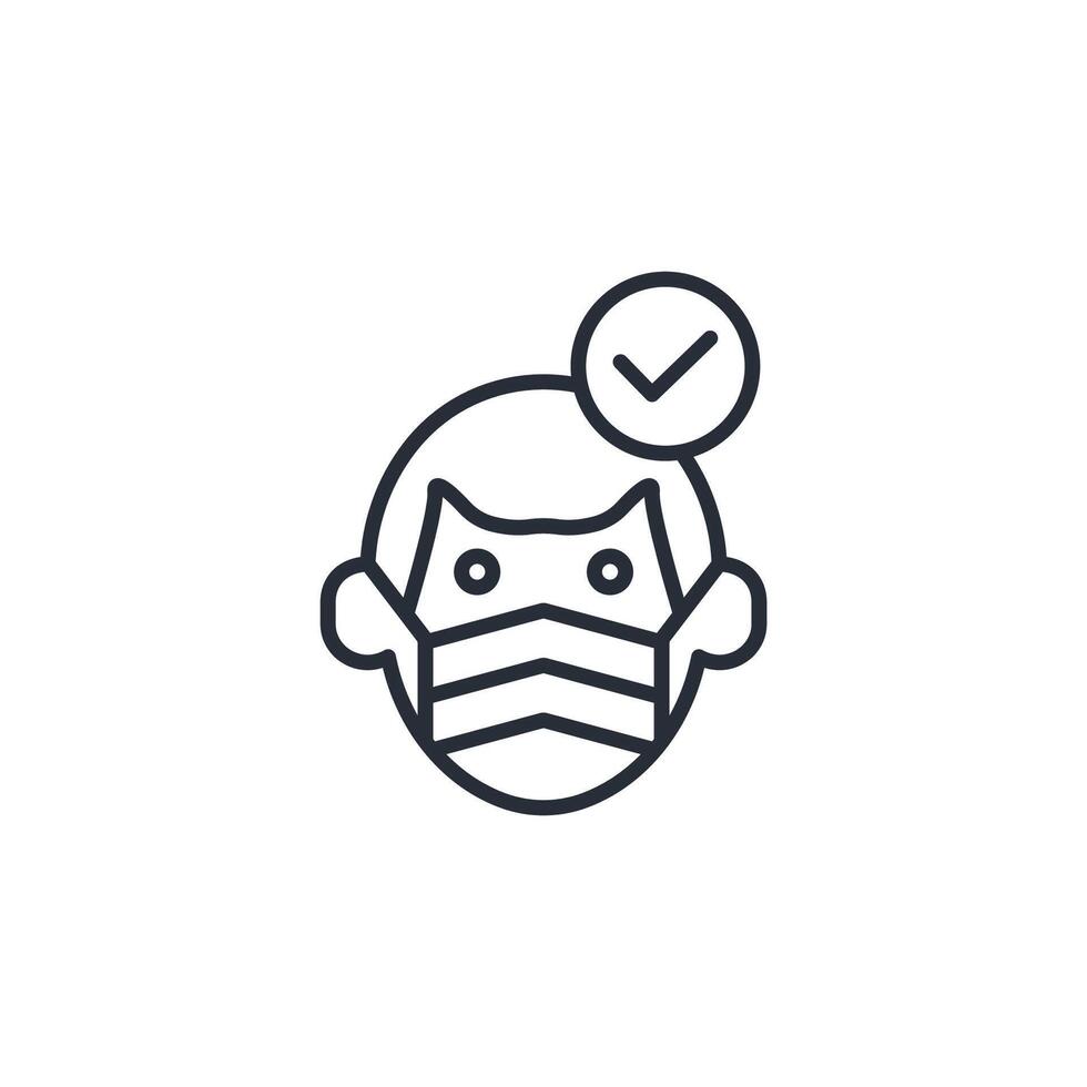 man with mask icon. .Editable stroke.linear style sign for use web design,logo.Symbol illustration. vector