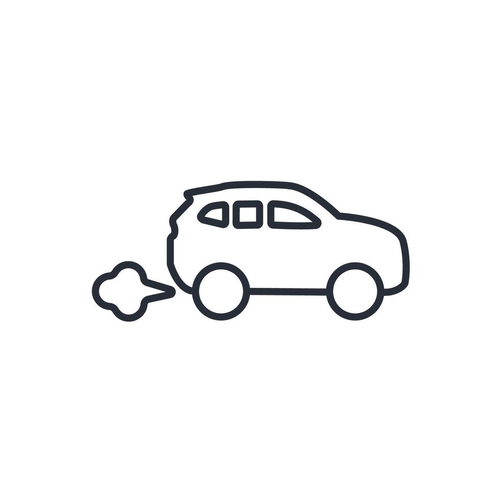 car exhaust icon. .Editable stroke.linear style sign for use web design,logo.Symbol illustration. vector